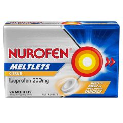 Nurofen Meltlets Pain Relief Citrus 200mg Ibuprofen 24 Pack