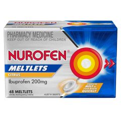 Nurofen Meltlets Pain Relief Citrus 200mg Ibuprofen 48 Pack