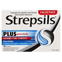 Strepsils Plus Anaesthetic Throat Lozenges 36 Lozenges