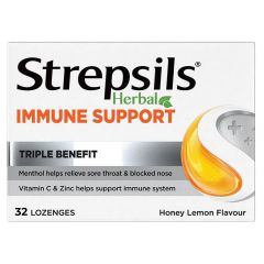 Strepsils Herbal Immune Support Lozenges Honey Lemon 32S