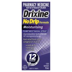 Drixine 12 Hour Relief No Drip Moisturising Nasal Spray 15 ml