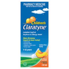 Claratyne Children's Hayfever & Allergy Relief Peach Flavoured Syrup 150 ml
