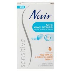 Nair Sensitive Mini Wax Strips Face & Sensitive Areas 20 Pack