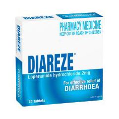 Diareze Loperamide Hydrochloride 2Mg 20 Tablets