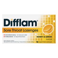 Difflam Sore Throat Lozengeshoney & Lemon Flavour 16 Lozenges