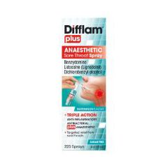 Difflam Plus Anaesthetic Sore Throat Spray 225 Sprays