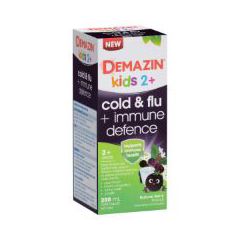 Demazin Kids 2+ Cold & Flu +Immune Defence Natural Berry Oral Liquid 200ml