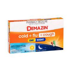 Demazin Cold + Flu + Cough Day + Night 24 Capsules