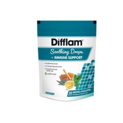 Difflam Soothing Drops + Immune Support Menthol Eucalyptus Flavour 20 Pack
