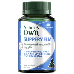 Nature'S Own Slippery Elm 400mg For Digestive Health 60 Capsules