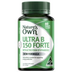Nature'S Own Ultra Vitamin B150 Forte With Biotin, B3, B6, & B12 For Energy 60 Tablets