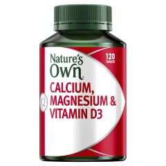 Nature'S Own Calcium, Magnesium & Vitamin D For Bone + Muscle Health 120 Tablets