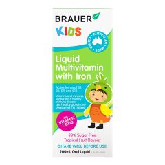Brauer Baby & Kids Liquid Multivitamin With Iron 200ml