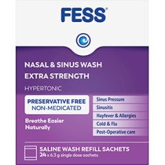 Fess Nasal & Sinus Wash Extra Strength Saline Wash Refill Sachets 24 X 6.3g
