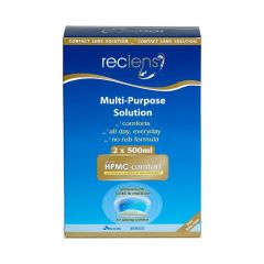 Reclens Multi Purpose Contact Lens Solution 2 X 500Ml + Lens Case Sterile 500mL
