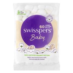 Swisspers Baby Organic Cotton Large Balls 60 Pack