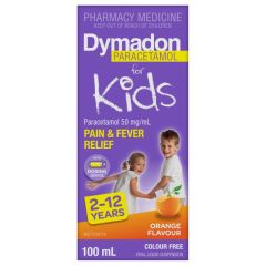 Dymadon For Kids 2 To 12 Years Liquid Paracetamol Orange 100 ml