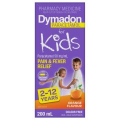 Dymadon For Kids 2 To 12 Years Liquid Paracetamol Orange 200 ml