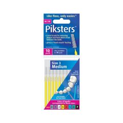 Piksters Interdental Brushessize 3 Yellow 10 Pack