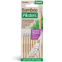 Piksters Bamboo Interdental Brushes Purple Size 1 8Pk