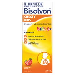 Bisolvon Chesty Kids 6+ Strawberry Liquid 200ml