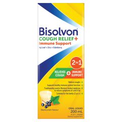 Bisolvon Cough Relief + Immune Support Cough Syrup 200 ml
