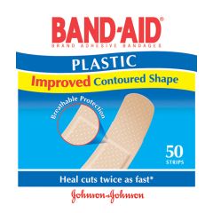 Band-Aid Plastic Adhesive Strips 50 Pack