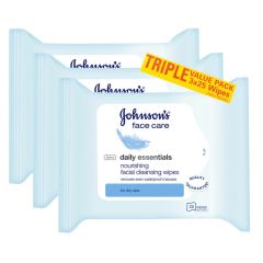 Johnson'S Daily Essentials Nourishing Face Cleansing Wipes Value Pack 75 Wipes