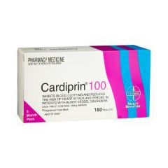 Cardiprin Blood Clotting Reduction Tablets 100Mg Aspirin 180 Pack