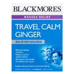 Blackmores Travel Calm Ginger 45 Tablets