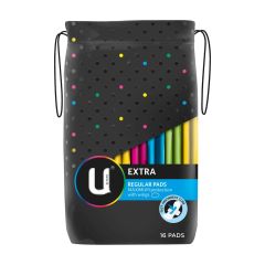 U By Kotex Extra Regular Pads With Wings 16 Pack