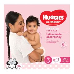 Huggies Ultra Dry Infant Care Nappy Crawler Girl Jumbo Pack 1 X 90 Pce