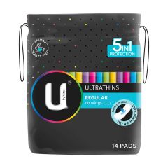 U By Kotex Ultrathin Pads Regular No Wings 14 Pack