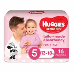 Huggies Ultra Dry Infant Care Nappy Walker Girl 1 X 16 Pce