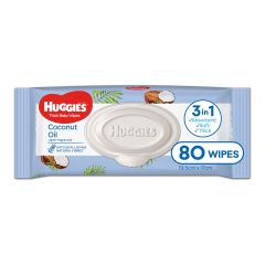 Huggies Thick Baby Wipes Coconut Oil 80 Pack