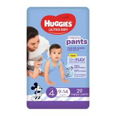 Huggies Ultra Dry Nappy Pants Boys Size 4 (9-14Kg) 29 Pack