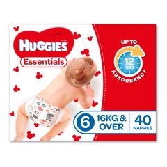 Huggies Essentials Nappies Size 6 (16+Kg) 40 Pack