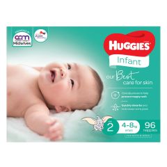 Huggies Infant Nappies Size2 (4-8Kg) 96 Pack