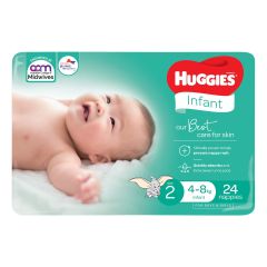 Huggies Infant Nappies Size2 (4-8Kg) 24 Pack