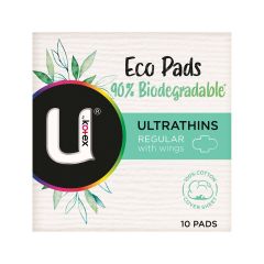 U By Kotex Eco Ultrathin Pads Regular With Wings 10 Pack