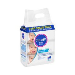 Curash Vitamin E Wipes 3X80's