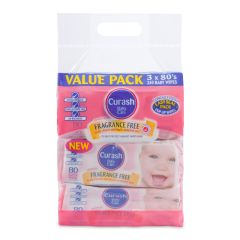 Curash Fragrance Free Baby Wipes Value Pack 240 Wipes