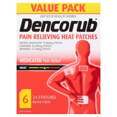 Dencorub Pain Relieving Heat Patches 6pk