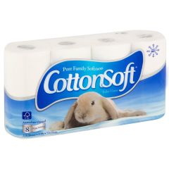 Cotton Soft 2Ply 210S 8Pkx7Pure White 210's T/R