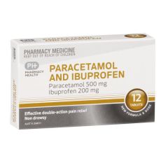 Ph Paracetamol 500mg & Ibuprofen 200mg 12 Tablets