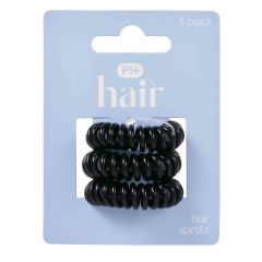 Ph Hair Spirals Black 3Pk