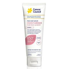 Cancer Council Face & Body Moisturiser Spf50+ Invisible 150 ml