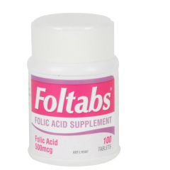 Foltabs Folic Acid 500Mcg 100