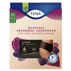 Tena Women'S Washable Absorbent Underwear Classic Black 10-12