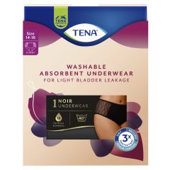 Tena Women'S Washable Absorbent Underwear Classic Black 14-16